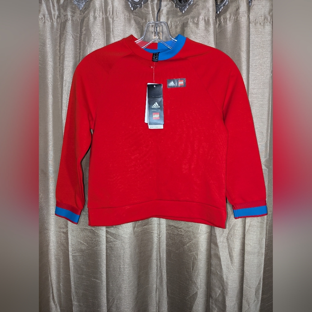 Adidas x LEGO Kids Crew Neck Pullover Sweatshirt Brand New With Tags Size XS.